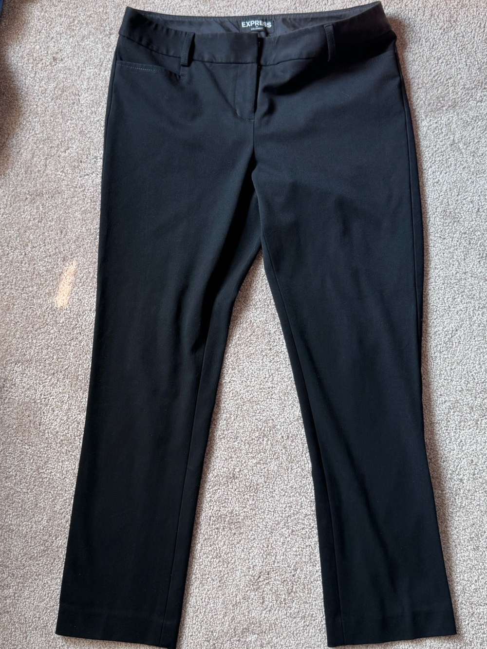 Express Straight-Leg Womens Dress Pants — Black